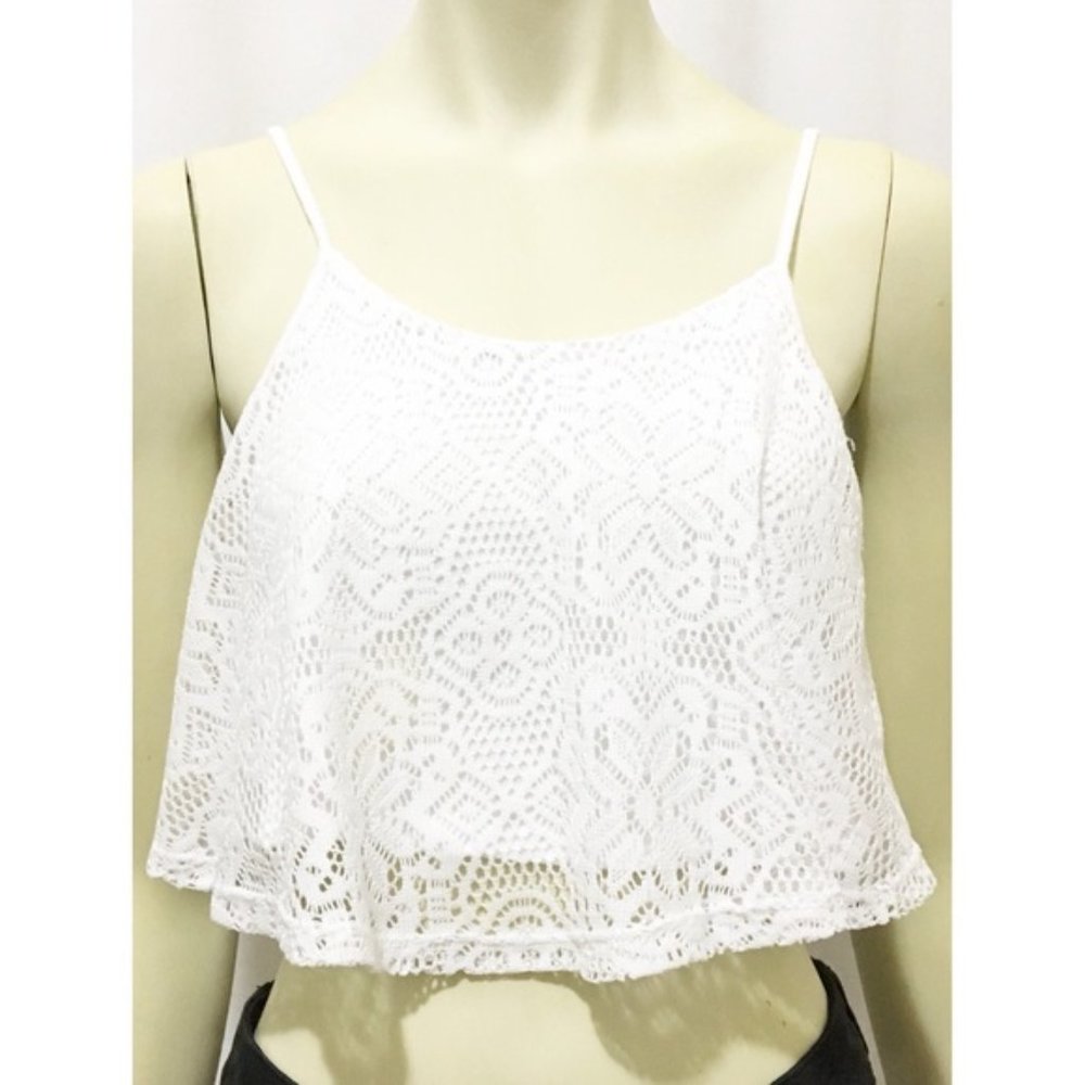 Charlotte Russe Small White Lace Crop Top